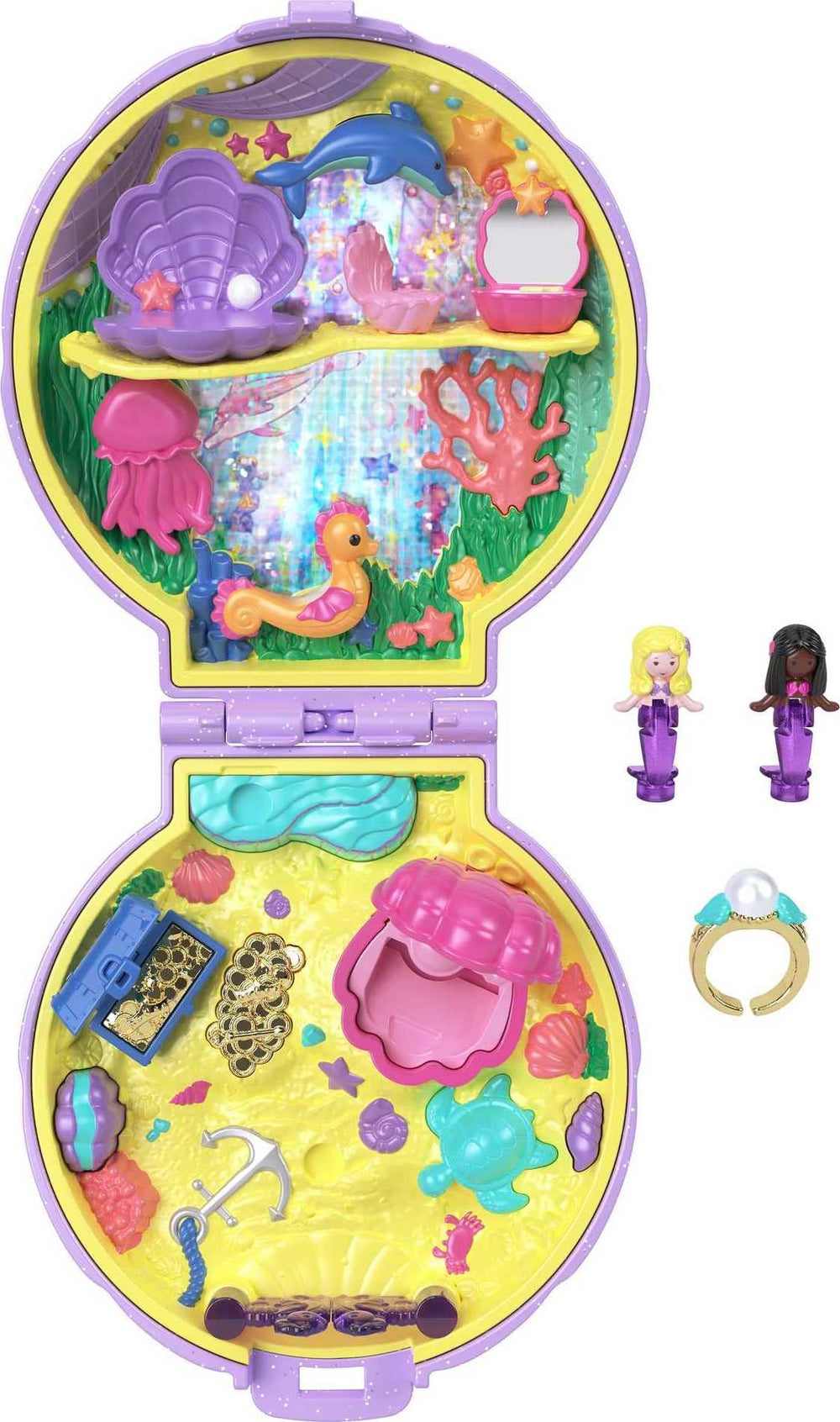 Two mermaid dolls included for creative pretend play.
