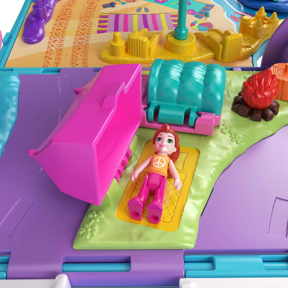 Inside the micro van, compact space for easy on-the-go play.