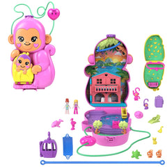 Polly Pocket Momma Monkey purse: portable 2-in-1 playset for adventures.