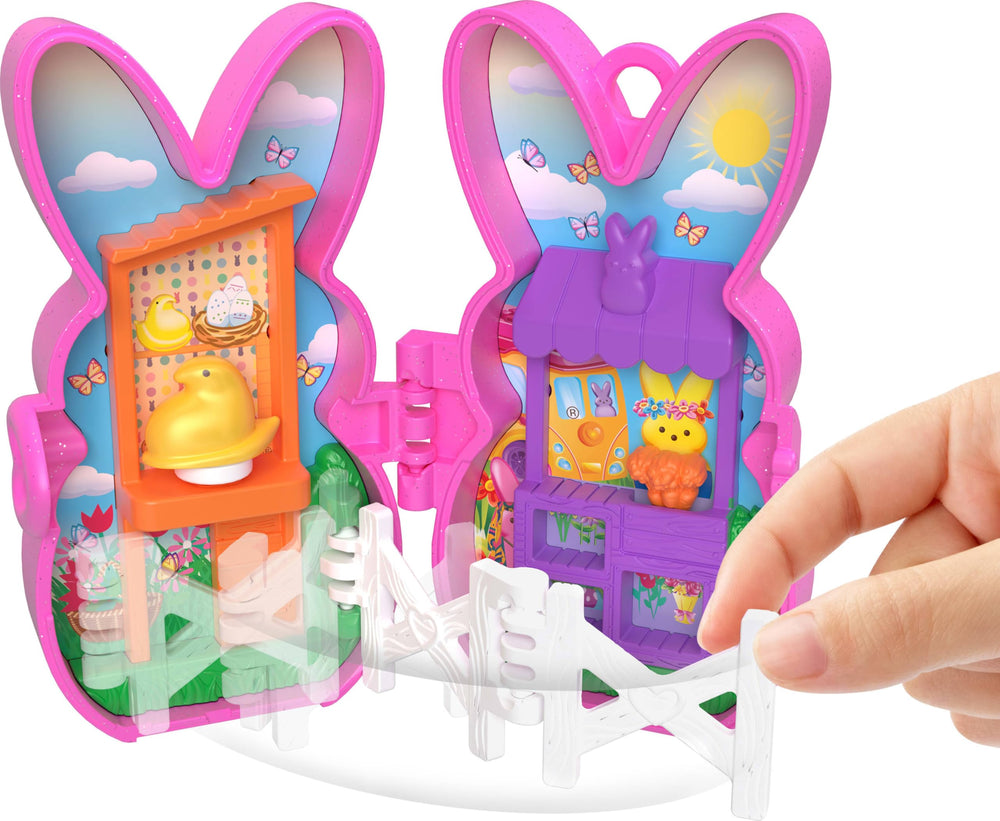 Polly Pocket Peeps folding picket fence enabling open garden play.