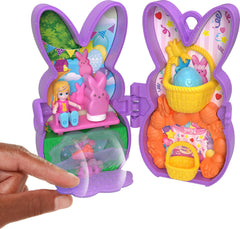 Polly Pocket Peeps picnic blanket for sunny garden adventures.