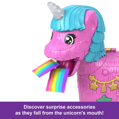 Polly Pocket rainbow surprise packs with reattachable accessories for playful re-use.