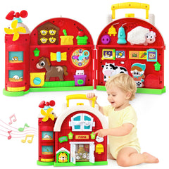Polokping Montessori Farm Busy Board activity panels boost fine motor skills through engaging tasks.