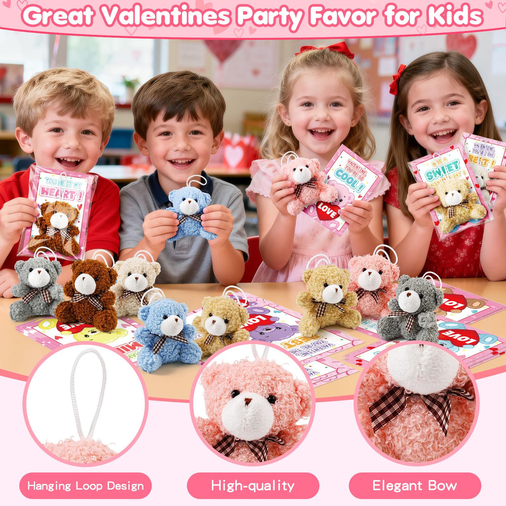 Polokping Valentines bears decorating bags and desks with soft, cheerful textures.