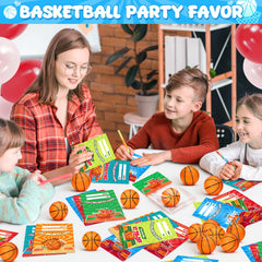 Valentines party favors with basketball themed cards and toys by Polokping