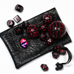 Poludie 15-piece DND dice set displayed together.