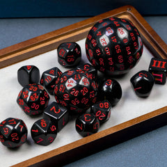 Poludie acrylic DND dice close-up showing crisp numerals.