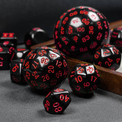 Poludie set shows multiple D-sized dice for diverse games.