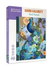 Pomegranate 1000-piece puzzle with Floral Peacock art for adults—vivid, immersive colors.