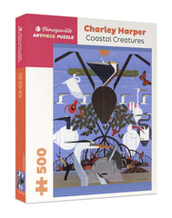 Pomegranate Charley Harper Coastal Creatures puzzle cover with vibrant colors for adults