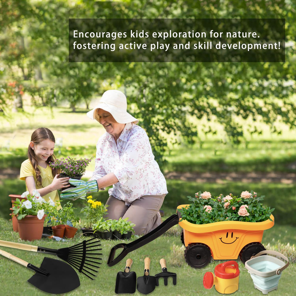 Pomiku garden tools storage helps tidy kid gear