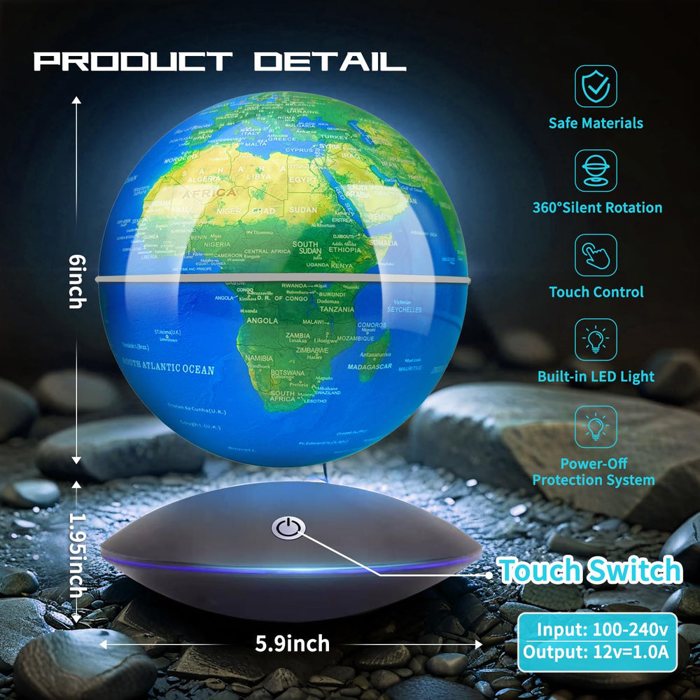 Poojaed high-definition print globe resists fading and stays legible.