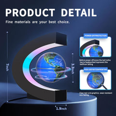Poojaed globe with LED lighting enhancing workspace ambience.