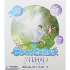 PoolCandy Mermaid Print collection image showing floats and sprinkler for outdoor parties