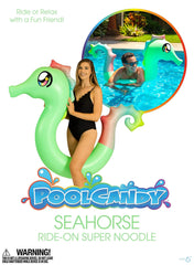 PoolCandy Seahorse Noodle enhances family pool time with fun aesthetics.