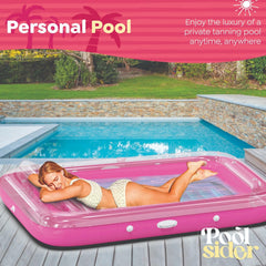 POOLSIDER detachable pillow enhances comfort during tanning sessions.