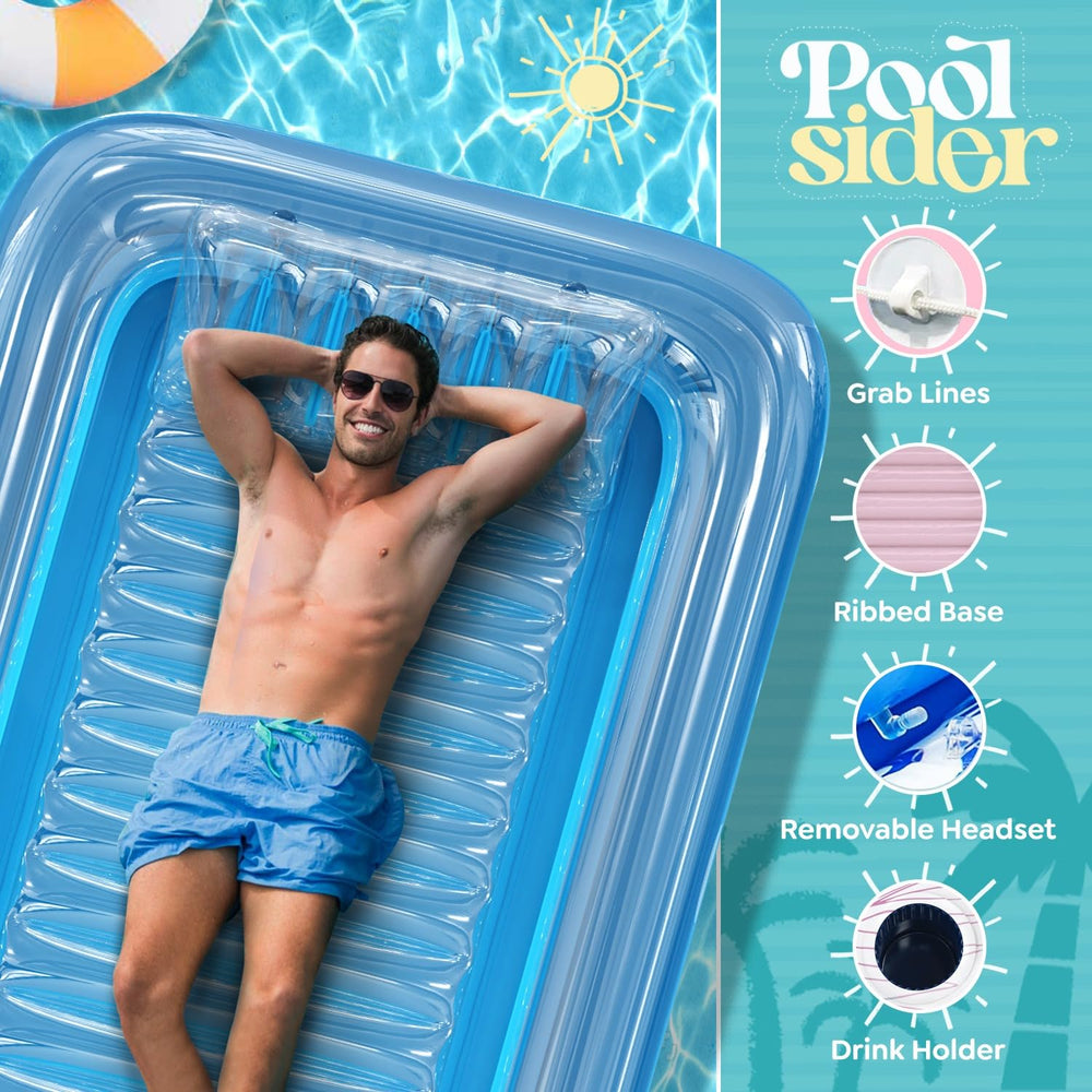 POOLSIDER fill-with-water feature creates a personal pool for backyard lounging.