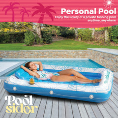POOLSIDER float highlights two large cup holders for hydration while tanning
