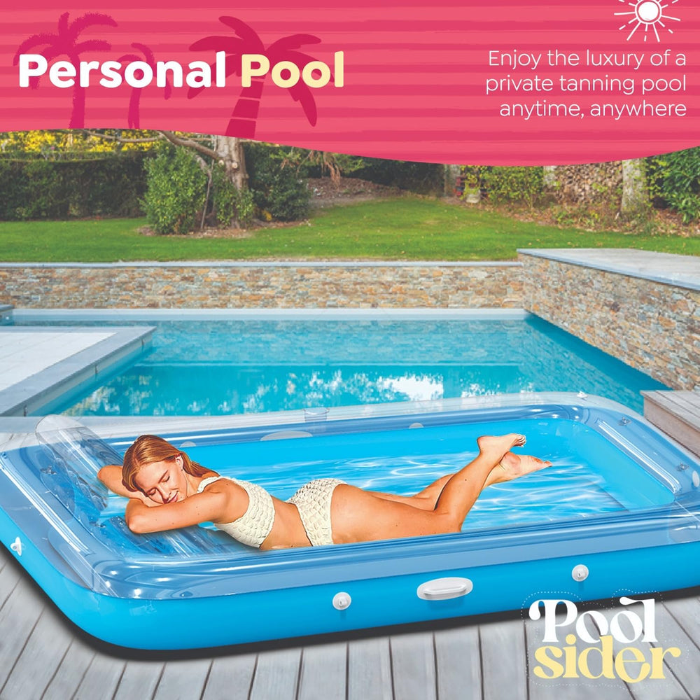 POOLSIDER tanning lounger with two cup holders for easy refreshment.