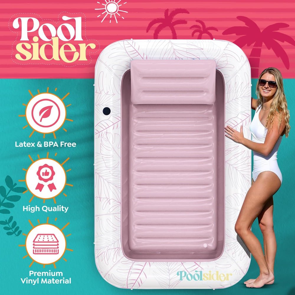 POOLSIDER tanning float with detachable pillow for enhanced comfort