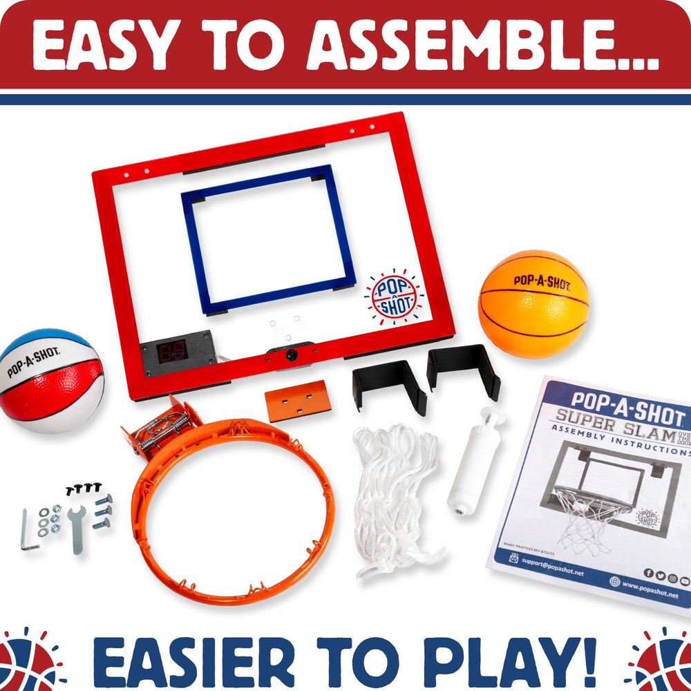 Pop-A-Shot Super Slam LED scoreboard tracks makes during play for instant feedback.