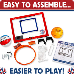 Pop-A-Shot Super Slam LED scoreboard tracks makes during play for instant feedback.