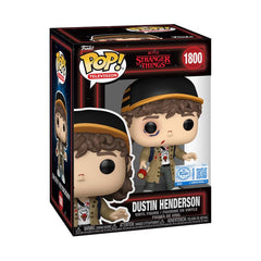 POP Dustin Henderson Battle Damaged Exclusive 1800 in original packaging ideal for avid collectors.