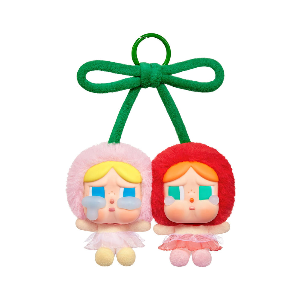 POP MART Crybaby Love You Cherry Much front view, a charming desk companion with vibrant colors.