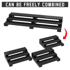 Popbricks display case holds up to 66 figures for a neat shelf showcase.