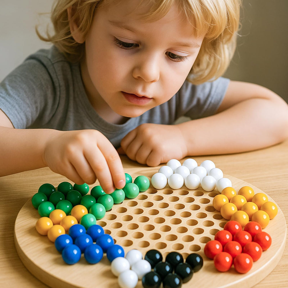 PopLay blue glass marbles for fast-paced shooting and maze challenges