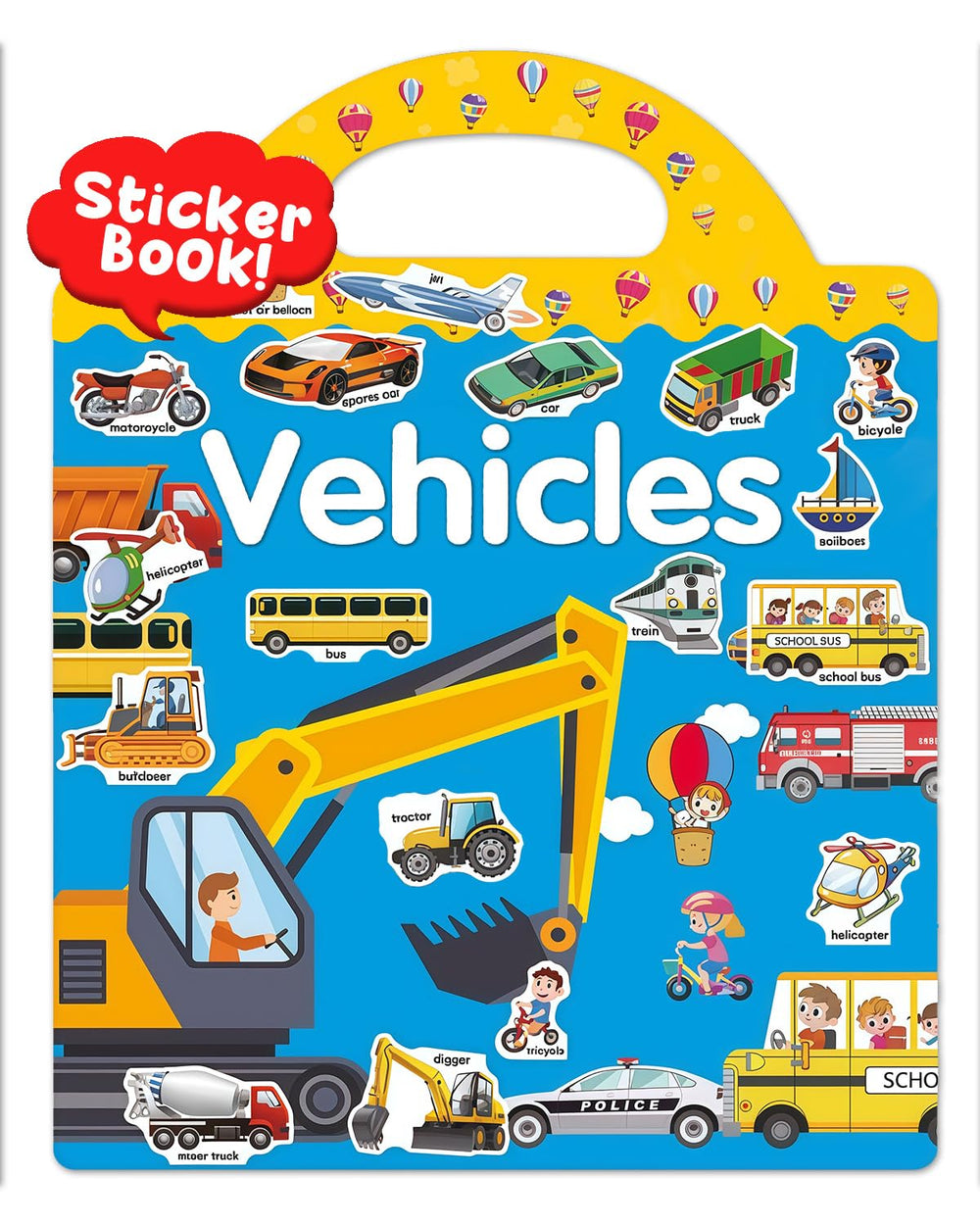Popokeegoo vehicle sticker book offering engaging, screen-free travel fun for kids.