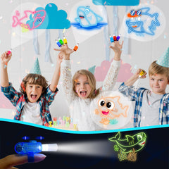POPOOO shark family silhouettes – sea-themed visuals enhance under-the-sea party vibes