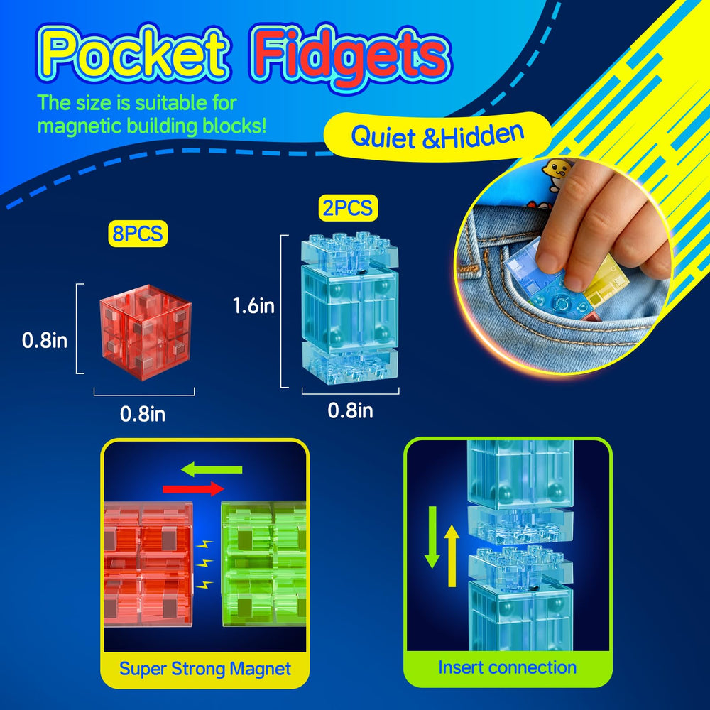 PopPlaying clear magnetic blocks collection sparks color theory exploration.