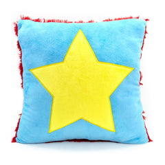Boxy Boo plush pillow displayed on a bed for whimsical decor
