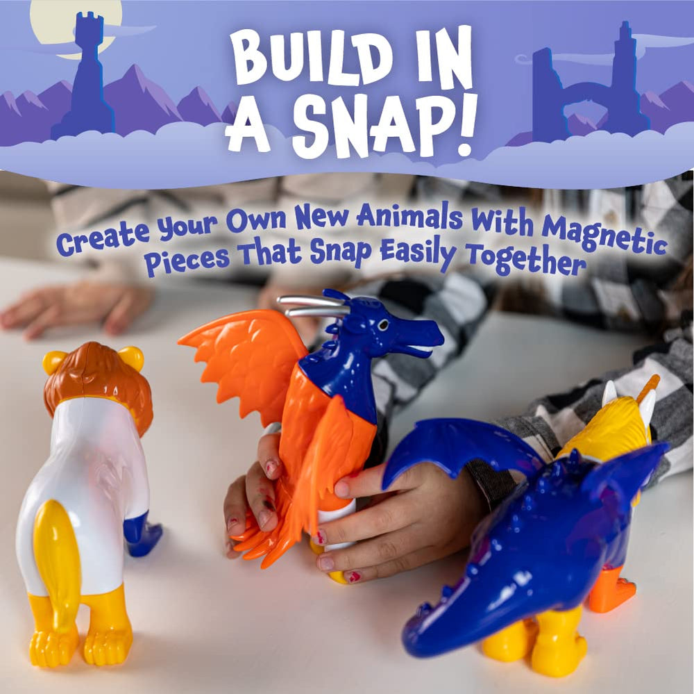 Popular Playthings 3D puzzle pieces enabling mythical creature combinations