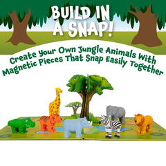 Popular Playthings magnetic rhinoceros piece supports problem-solving with mix-and-match puzzles.