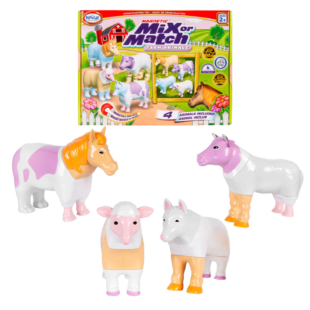 POPULAR PLAYTHINGS pastel farm animals magnets for toddlers for easy imaginative play.