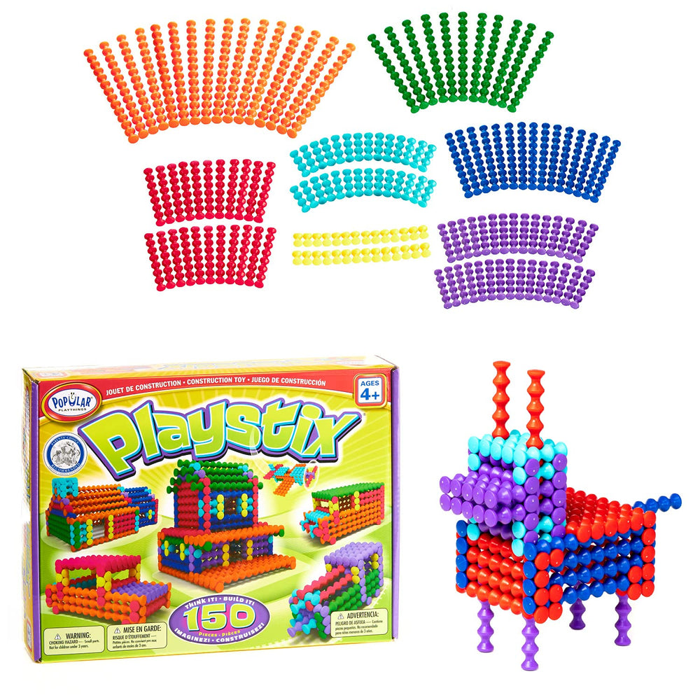 POPULAR PLAYTHINGS Playstix color coded pieces promote quick, intuitive building.