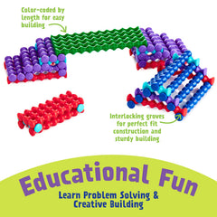POPULAR PLAYTHINGS Playstix close up shows interlocking grooves forming a model.