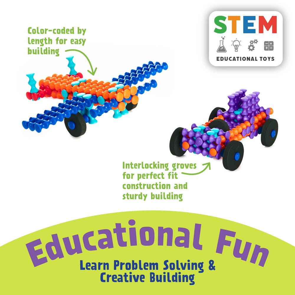 POPULAR PLAYTHINGS Playstix wheels included for moving, interactive creations