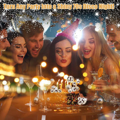 PORANDIA disco ball cake topper with mirror finish for vibrant reflections.