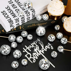 PORANDIA disco ball toppers 2-5 cm offer versatile cake decor possibilities.