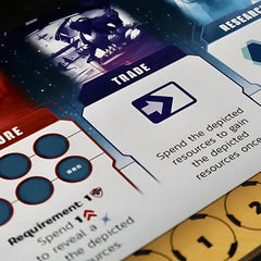 Portal Games Age of Galaxy Second Edition technology cards showcasing nine upgrade choices.