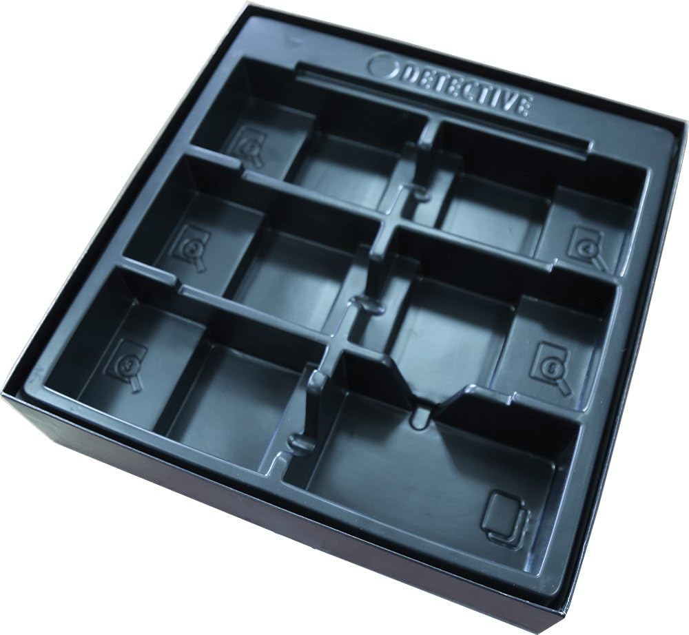 Portal Games Detective Blue scenario cards showcase five interconnected mysteries.