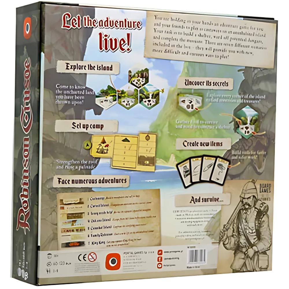 Portal Games Robinson Crusoe resource-pieces close-up for authentic exploration