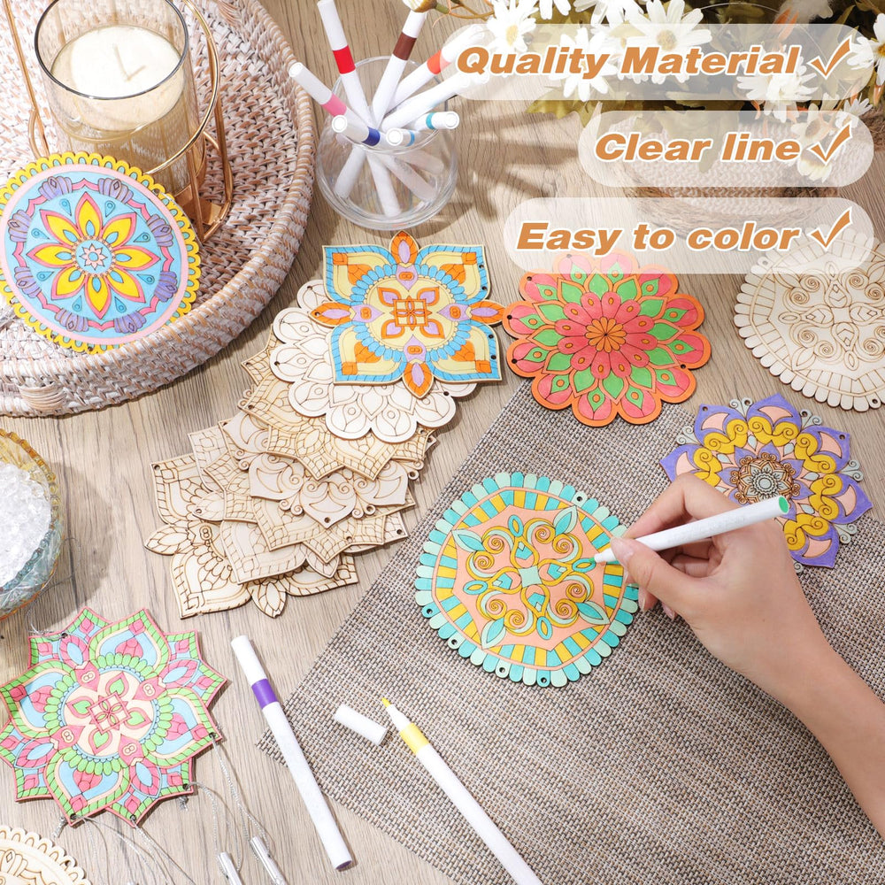 Potchen group crafting session with wind chime kit fosters creativity.