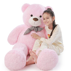 Poutmac big pink teddy bear 47 inches for comforting hugs and decorative appeal