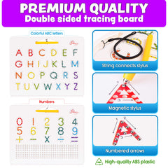 Povitrulya magnetic alphabet tracing board highlights numbers on the numbers side for early math exploration