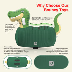 POVRYE durable vinyl dinosaur ride-on toy withstands energetic sessions.