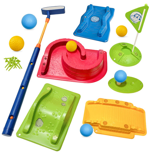 Powcava kids golf set with adjustable club for versatile play
